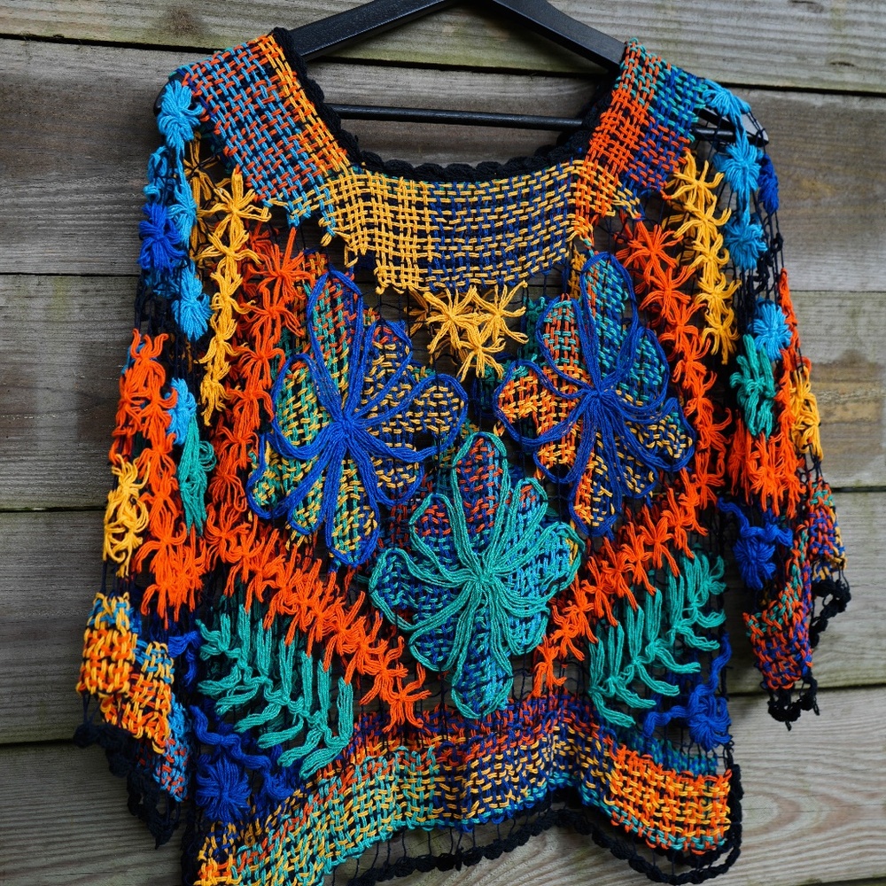 Crochet Blouse, Handmade in Brazil, One Size